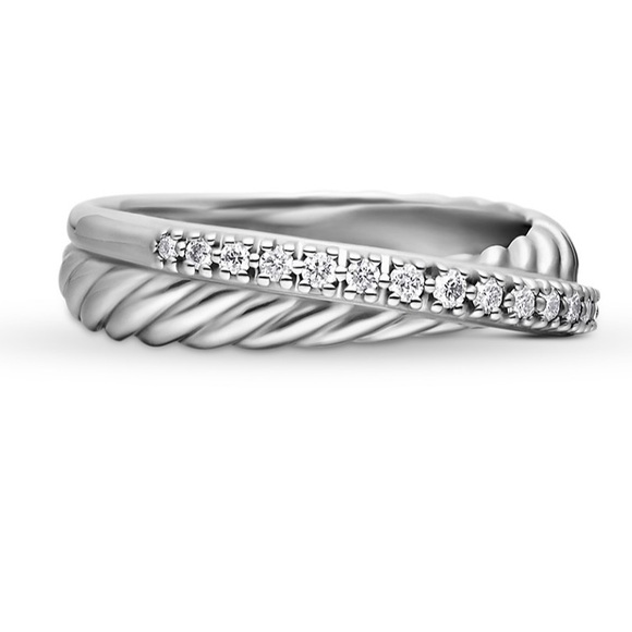 David Yurman-size 6 cross-over ring with diamonds - Picture 4 of 9